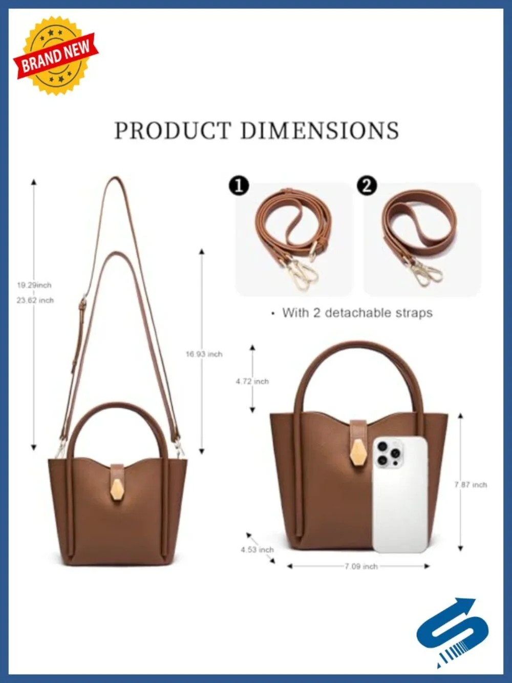Genuine Leather Bucket Bag Women Crossbody Shoulder Tote